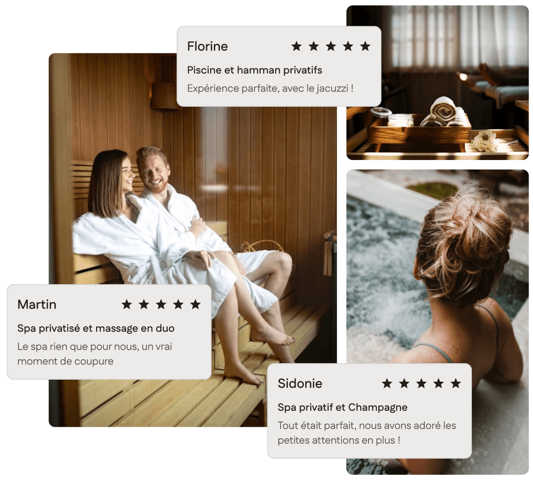 Avis clients sur le massage en duo : cabine à deux et jacuzzi